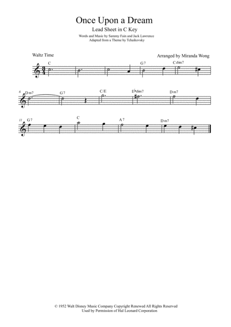 Free Sheet Music Once Upon A Dream Tenor Or Soprano Saxophone Solo