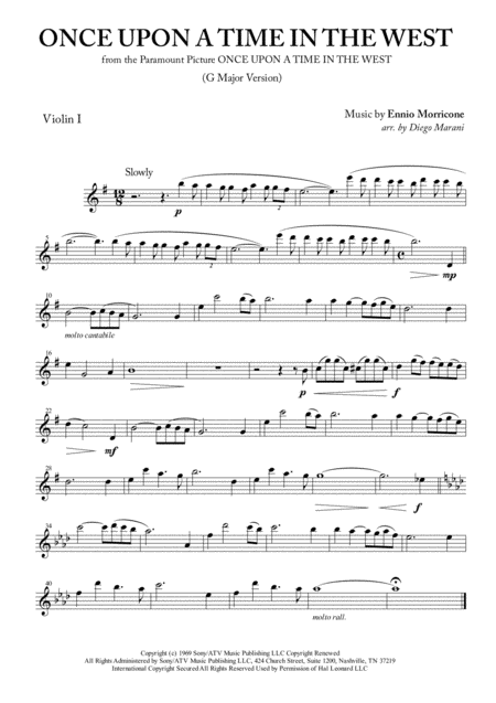 Once Upon A Time In The West For String Quartet Sheet Music