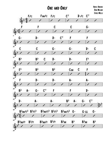 One And Only Sheet Music