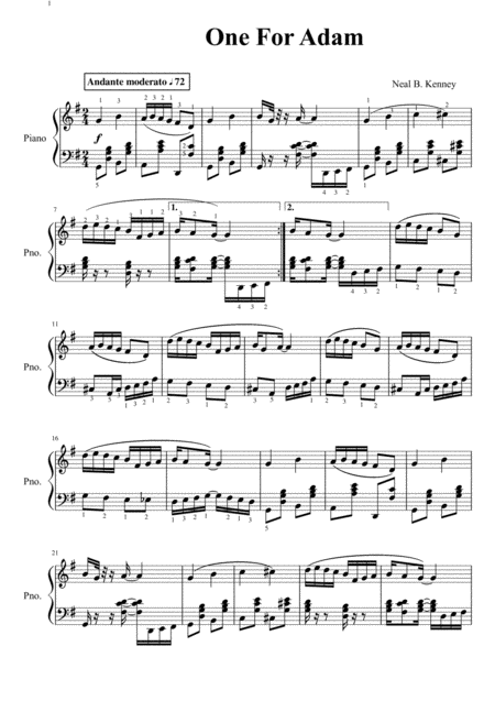 One For Adam Sheet Music