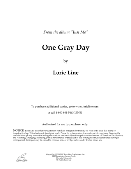 One Gray Day Sheet Music