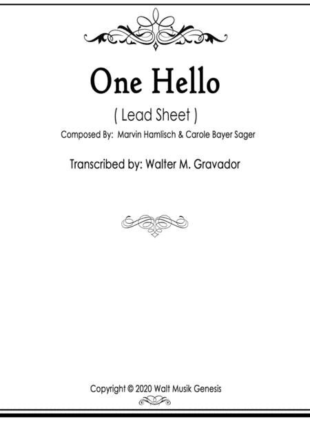 One Hello Sheet Music