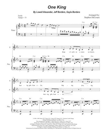 Free Sheet Music One King Vocal Trio Sab