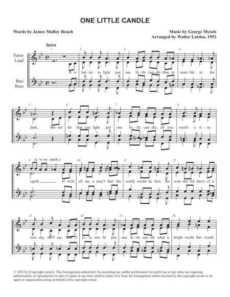 Free Sheet Music One Little Candle