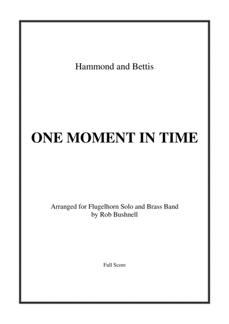 One Moment In Time Whitney Houston Flugelhorn Solo And Brass Band Sheet Music