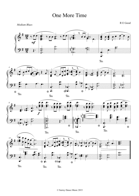 One More Time Romantic Jazz Piano Solo Sheet Music