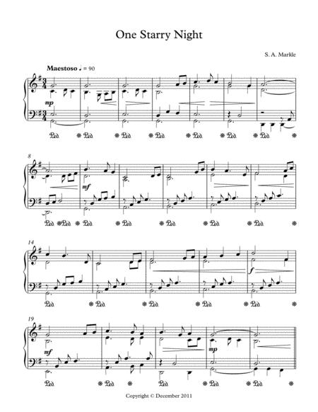 One Starry Night For Piano Sheet Music