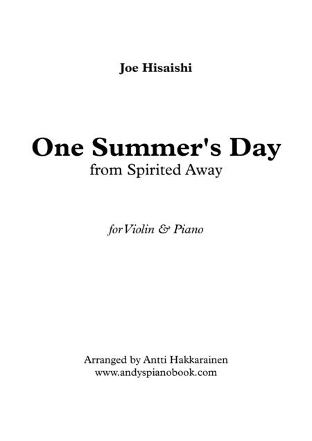 One Summer Day Violin Piano Sheet Music