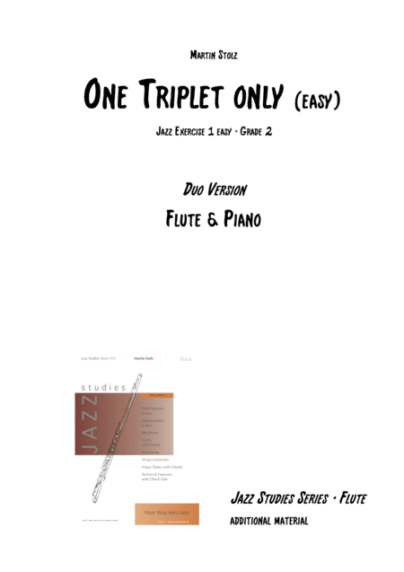 Free Sheet Music One Triplet Only Easy Version Arranged For Flute And Piano