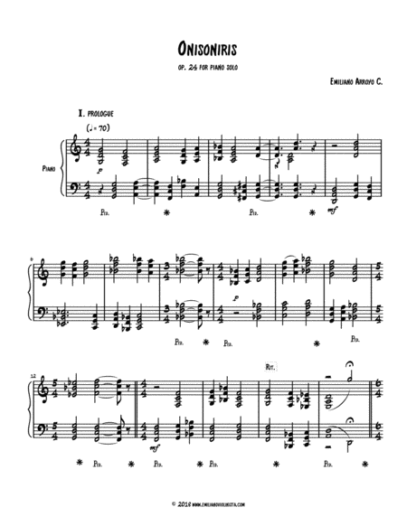 Onisoniris For Solo Piano Sheet Music