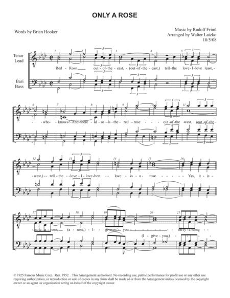 Free Sheet Music Only A Rose