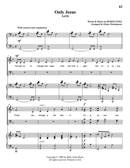 Only Jesus Sheet Music