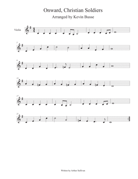 Free Sheet Music Onward Christian Soldiers Violin