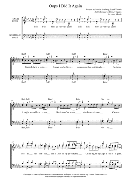 Oops I Did It Again Sheet Music