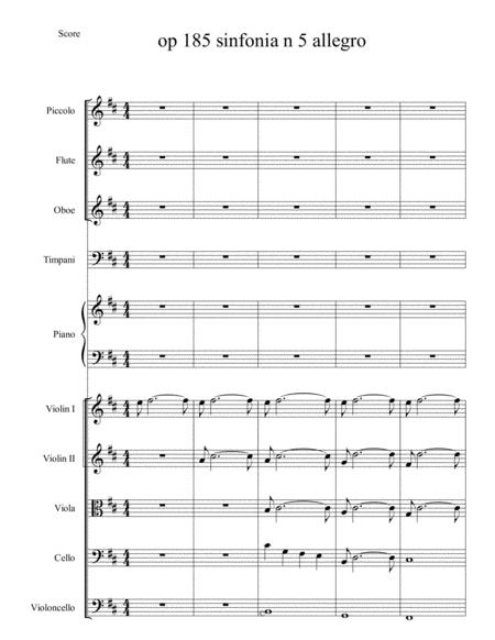 Op 186 Sinfonia N 5 Tempo Unico Allegro Sheet Music