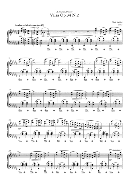 Free Sheet Music Op 34 Waltz N 2 Andante Moderato D Flat Major