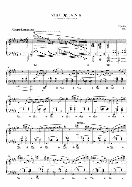 Op 34 Waltz N 4 Allegro Lamentoso In C Sharp Minor Sheet Music