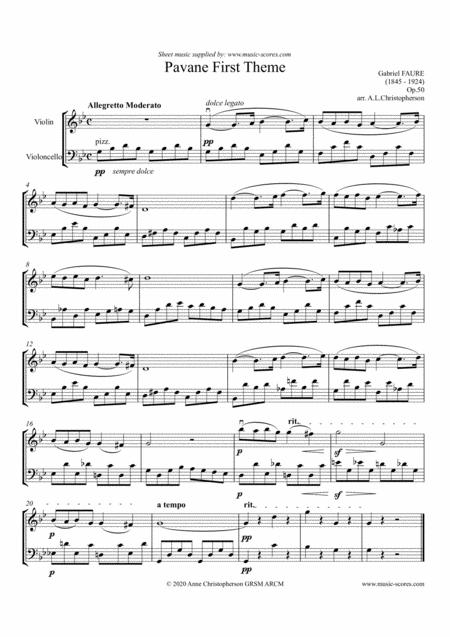 Free Sheet Music Op 50 Pavane Violin And Cello G Minor