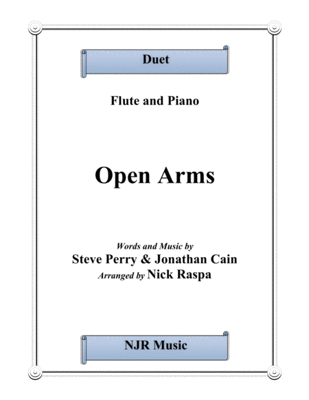 Open Arms Flute Piano Sheet Music