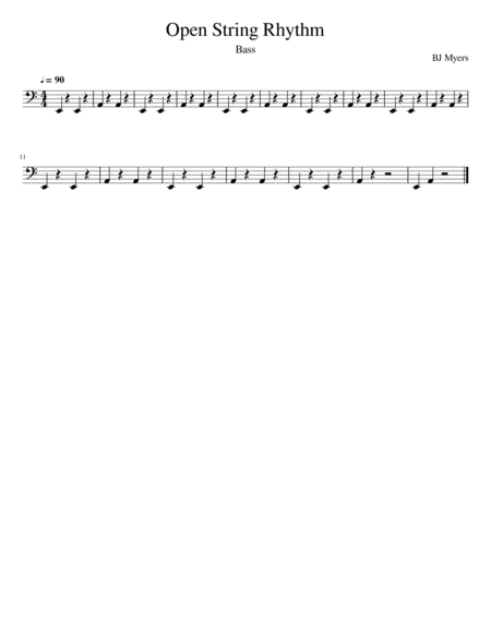 Free Sheet Music Open String Rhythm Bass