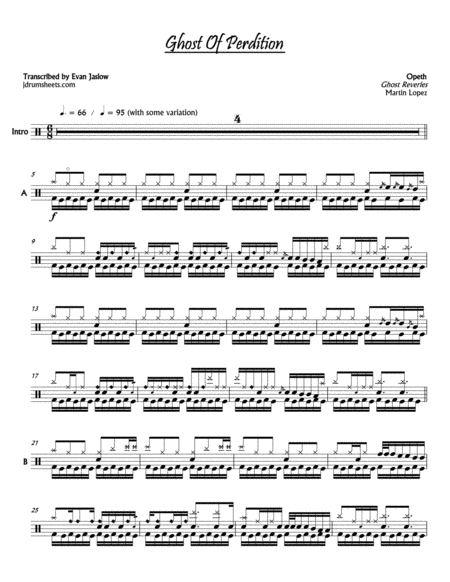 Opeth Ghost Of Perdition Sheet Music