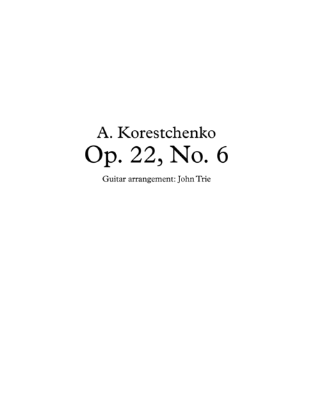 Opus 22 No 6 Sheet Music