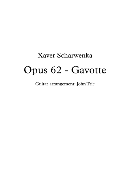 Free Sheet Music Opus 62 Gavotte