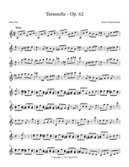 Opus 62 Tarantelle Sheet Music