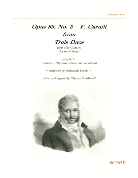 Opus 89 No 3 F Carulli Score Sheet Music