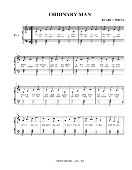 Ordinary Man Sheet Music