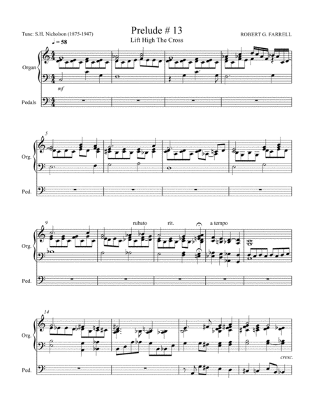 Free Sheet Music Organ Prelude 13