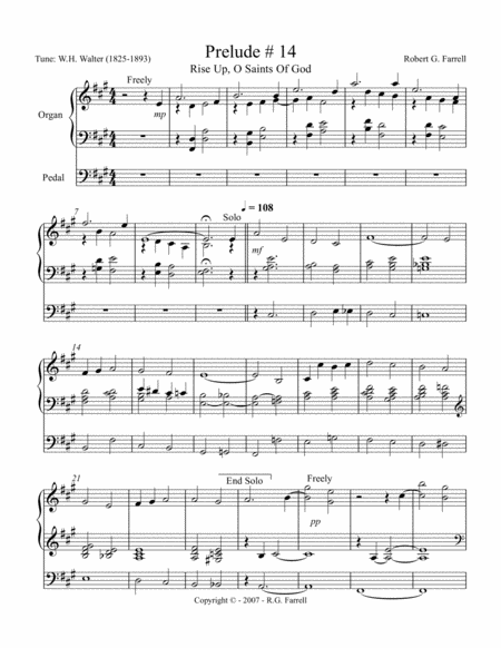 Free Sheet Music Organ Prelude 14