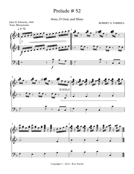 Free Sheet Music Organ Prelude 52