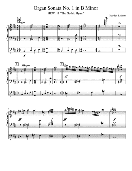 Free Sheet Music Organ Sonata No 1 In B Minor