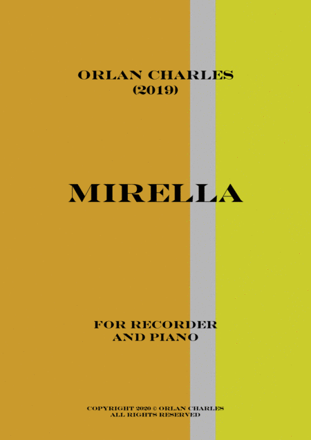 Free Sheet Music Orlan Charles Mirella Little Improvisation For Recorder And Piano