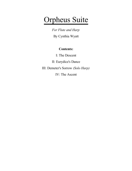 Free Sheet Music Orpheus Suite