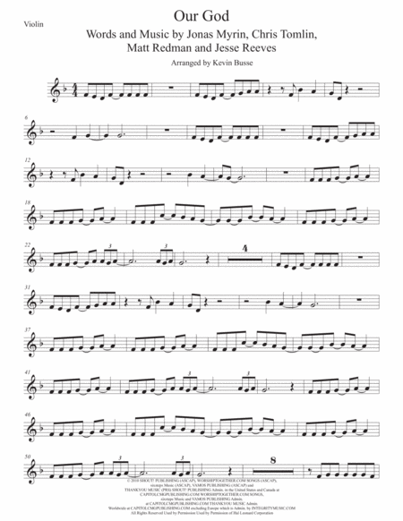 Free Sheet Music Our God Violin