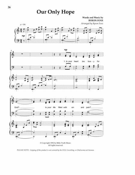 Our Only Hope Sheet Music