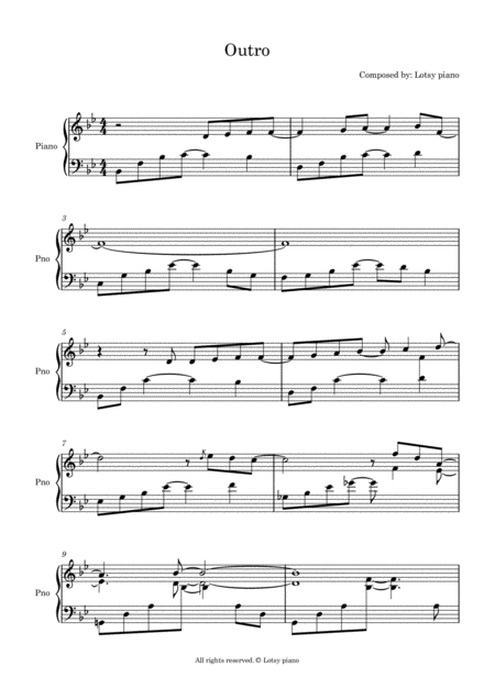 Free Sheet Music Outro