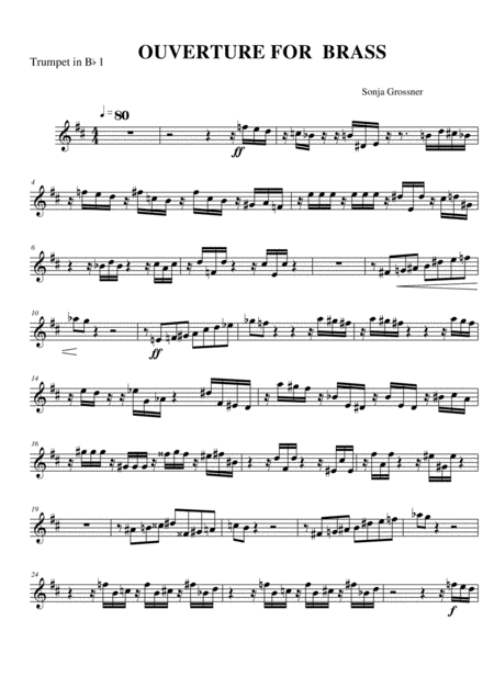 Ouverture For Brass Trumpet 1 Part Sheet Music