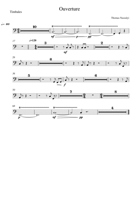 Free Sheet Music Ouverture Timpani Part