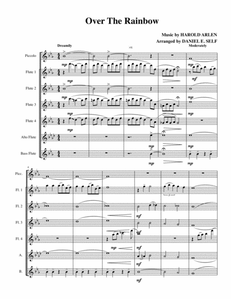 Over The Rainbow Flute Choir Sheet Music