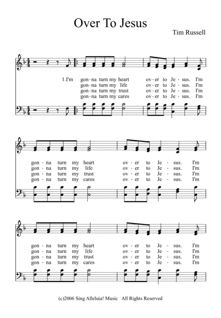 Free Sheet Music Over To Jesus