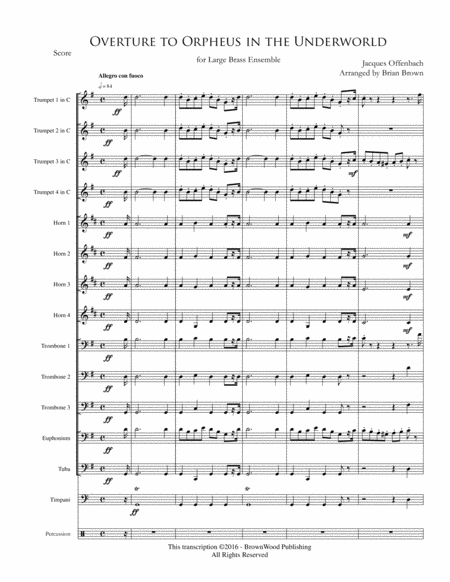 Free Sheet Music Overture To Orpheus In The Underworld