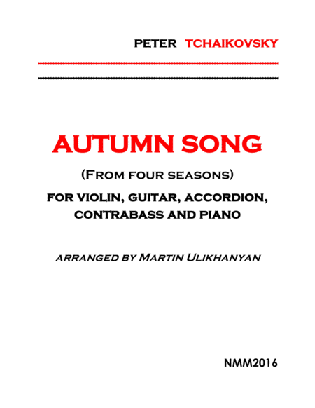 P Tchaikovsky Autumn Song Sheet Music