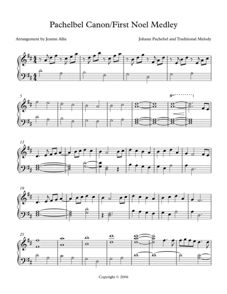 Pachelbel Canon First Noel Medley Sheet Music