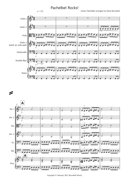 Free Sheet Music Pachelbel Rocks For String Orchestra