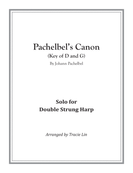 Free Sheet Music Pachelbels Canon In D Double Strung Harp Solo