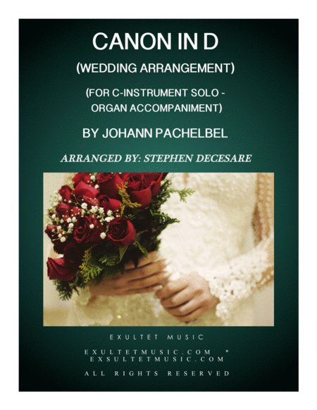 Free Sheet Music Pachelbels Canon Wedding Arrangement C Instrument Solo Organ Accompaniment