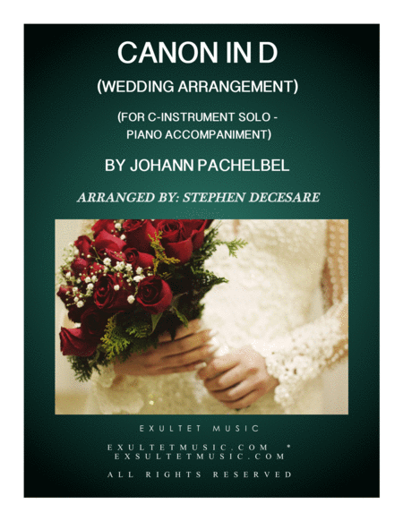 Free Sheet Music Pachelbels Canon Wedding Arrangement C Instrument Solo With Piano Accompaniment